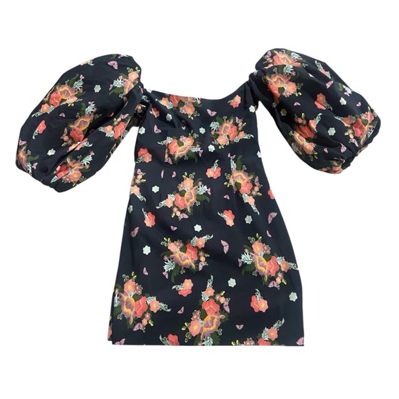 Rebecca de Ravenel Puff Sleeve Butterfly Dress Cotton Sz 0 - Picture 1 of 6